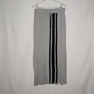 a.n.a. Womens Gray Black Racer Stripe Y2K Indie Sleaze Maxi Skirt L Petite